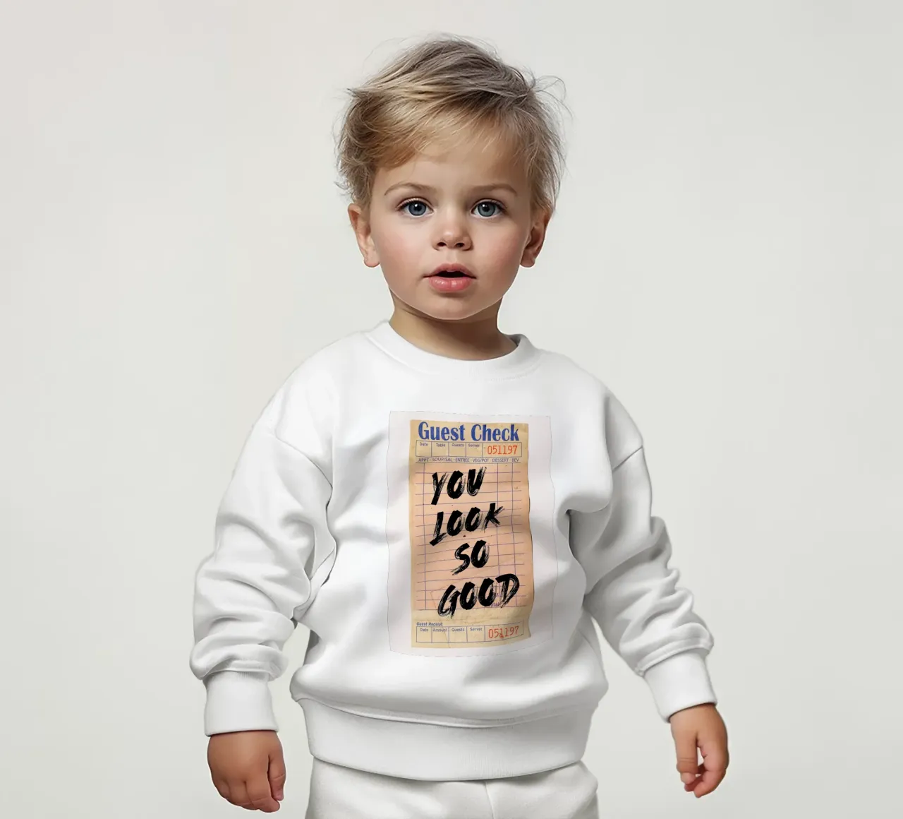 "You Look So Good" Vintage Guest Check Pop Art sudadera de bebé de NorwesClub