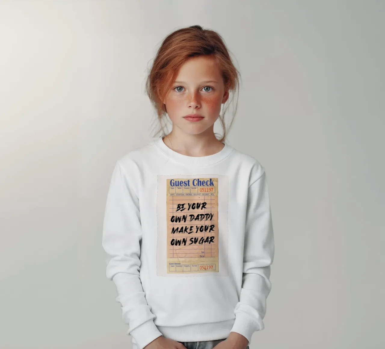 "Sé tu propio papá, haz tu propio azúcar" - Tipografía empoderadora sudadera para niño de NorwesClub