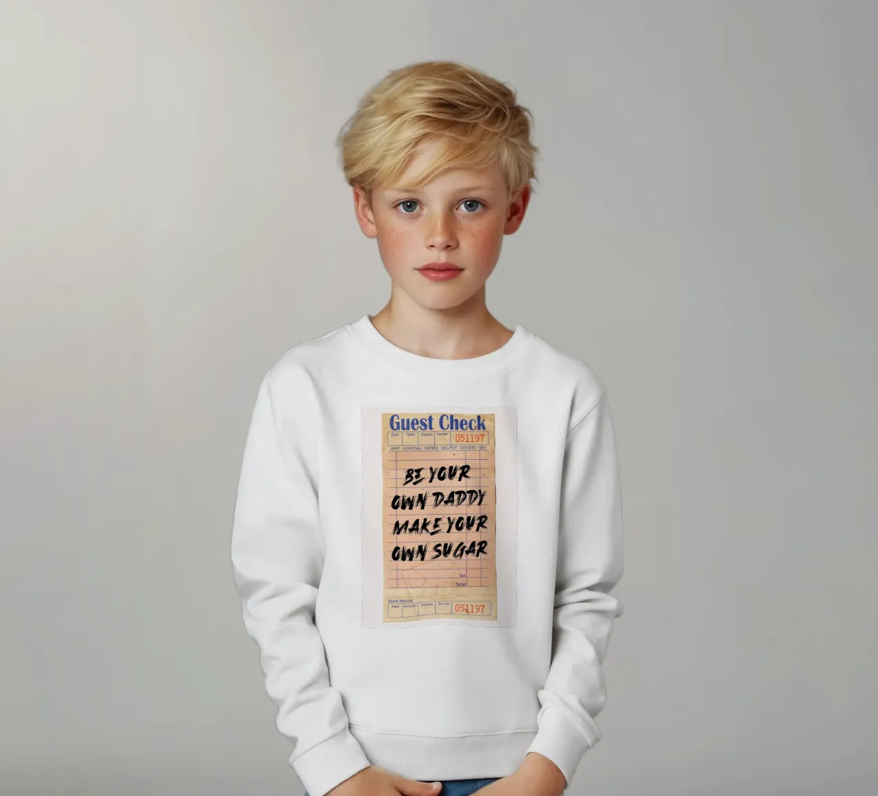 "Sé tu propio papá, haz tu propio azúcar" - Tipografía empoderadora sudadera para niño de NorwesClub