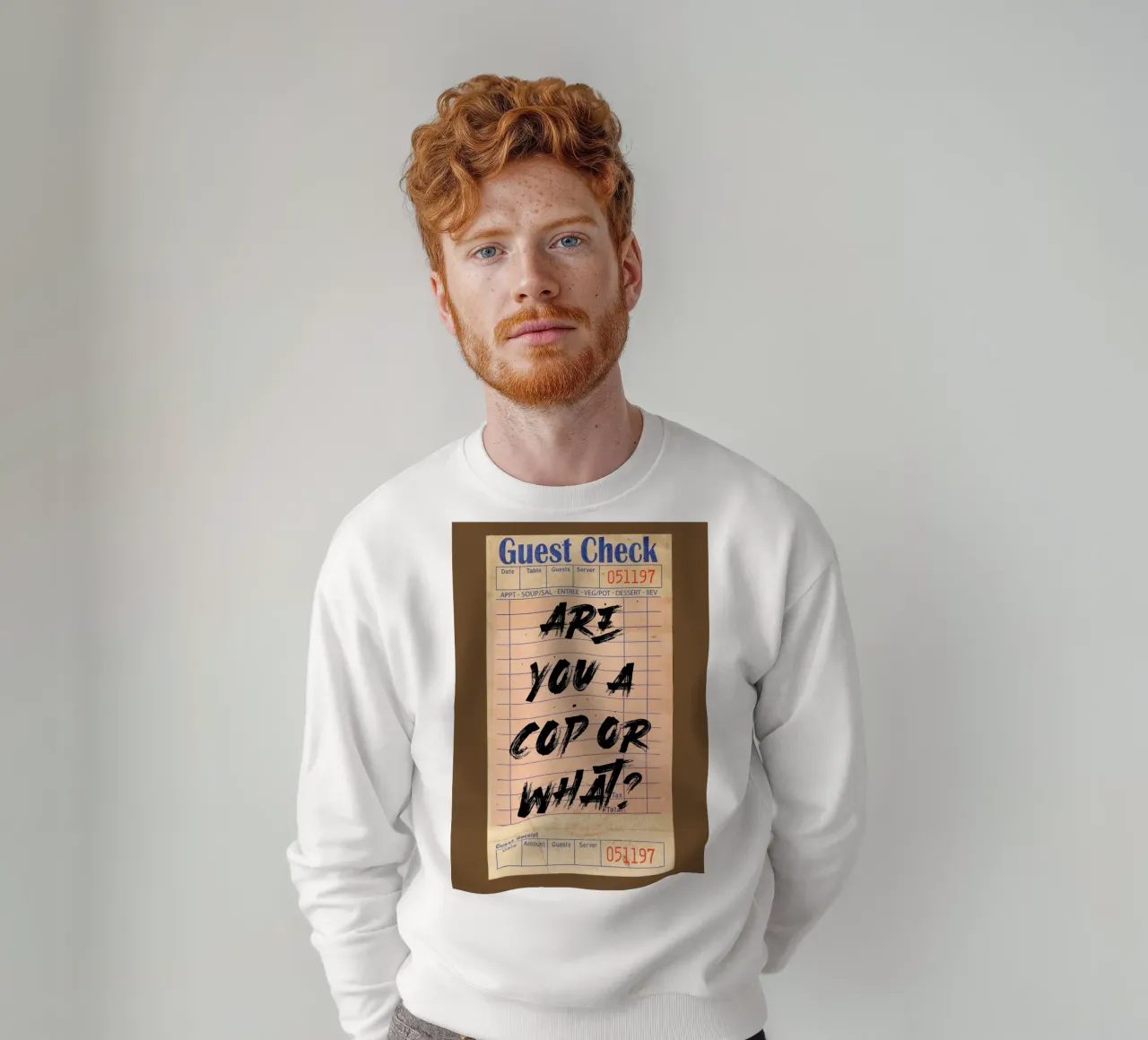 "Bist du ein Bulle oder was?" - Provokative Typografie-Kunst Sweatshirt von NorwesClub