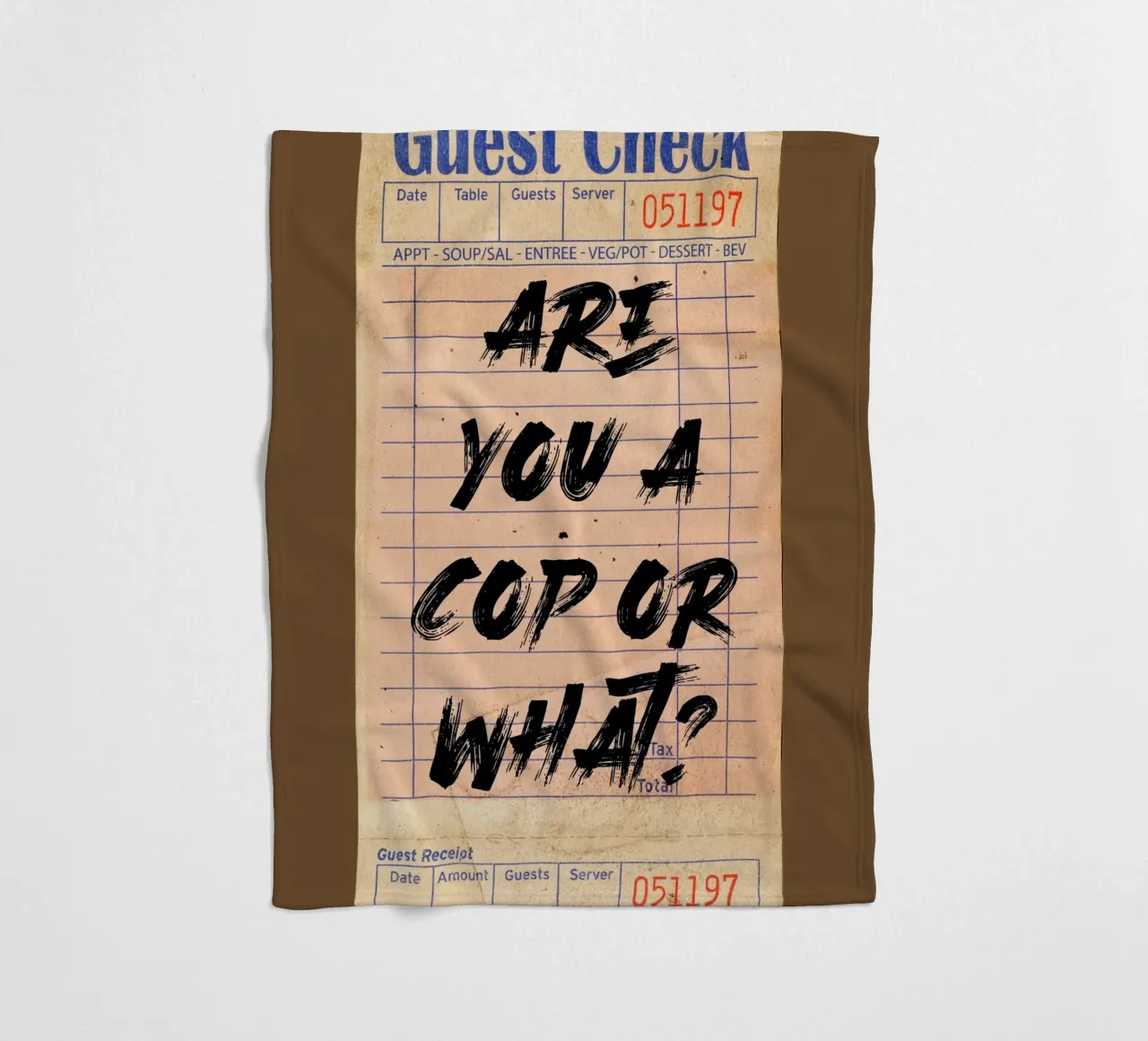"Bist du ein Bulle oder was?" - Provokative Typografie-Kunst Fleecedecke von NorwesClub