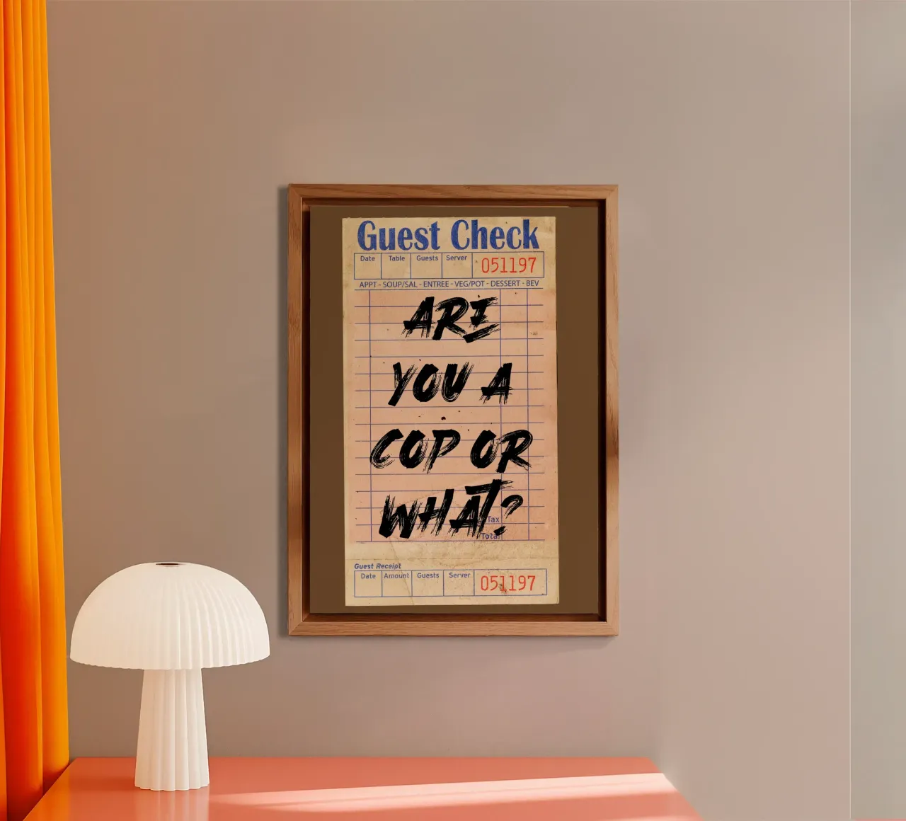 "Bist du ein Bulle oder was?" - Provokative Typografie-Kunst Alu-Dibond von NorwesClub