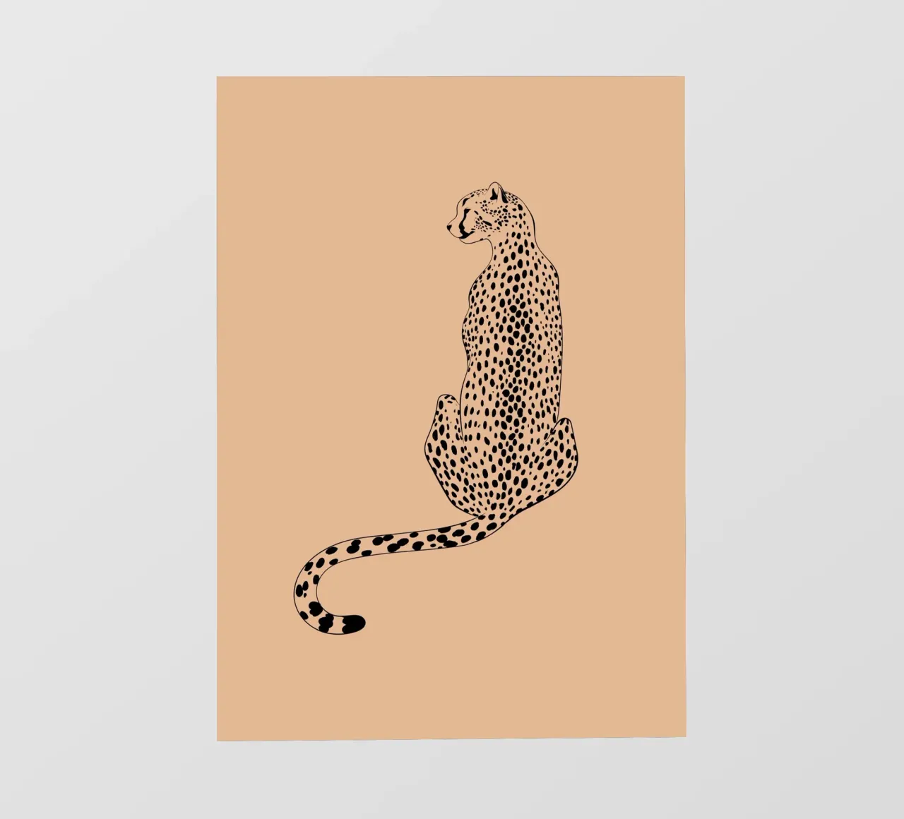 Ghepardo regale - Stampa artistica minimalista sulla fauna selvatica telo in pvc da NorwesClub