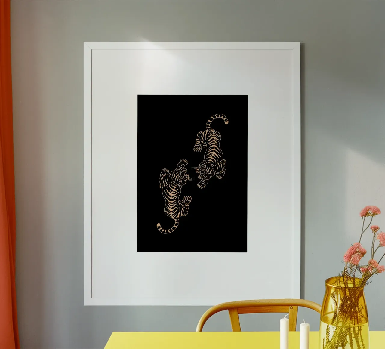 Clashing Tigers - Dynamic Japanese Ukiyo-e Inspired Art poster by NorwesClub