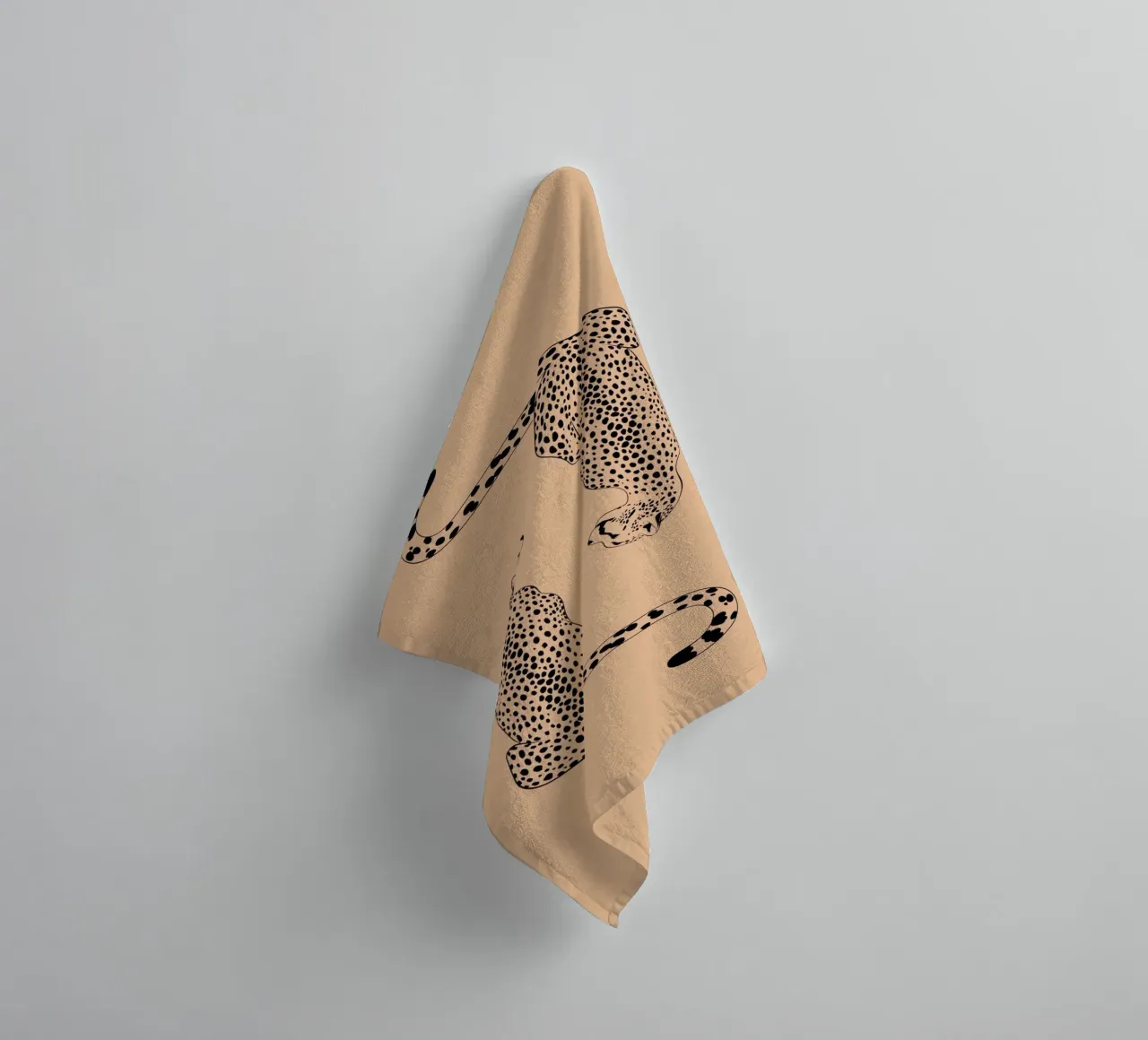 Mirroring Cheetahs - Elegant Minimalist Wildlife Art towel by NorwesClub