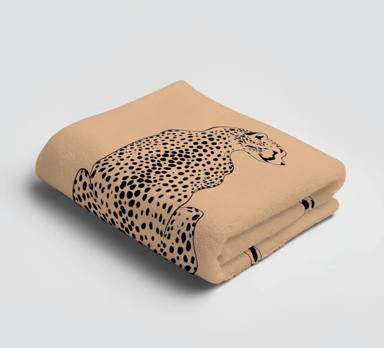 Mirroring Cheetahs - Elegant Minimalist Wildlife Art towel by NorwesClub