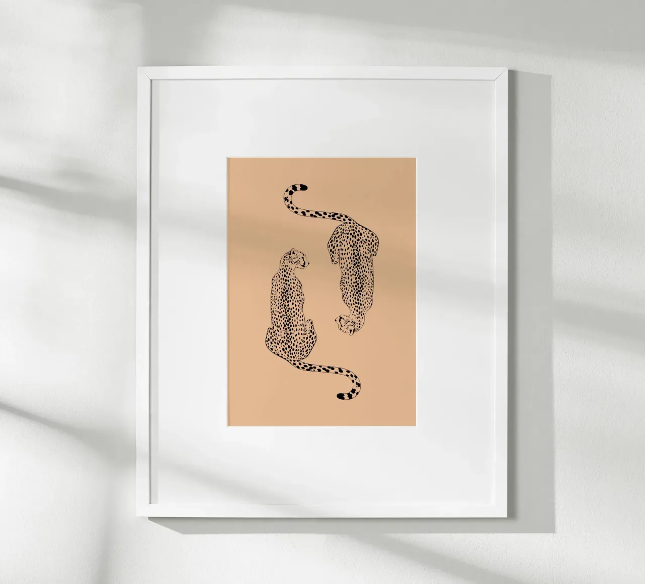 Mirroring Cheetahs - Elegant Minimalist Wildlife Art hahnemühle by NorwesClub