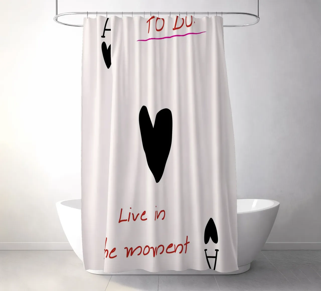 "Leef in het Moment" - Inspirerende To-Do List-kunst douchegordijn van NorwesClub