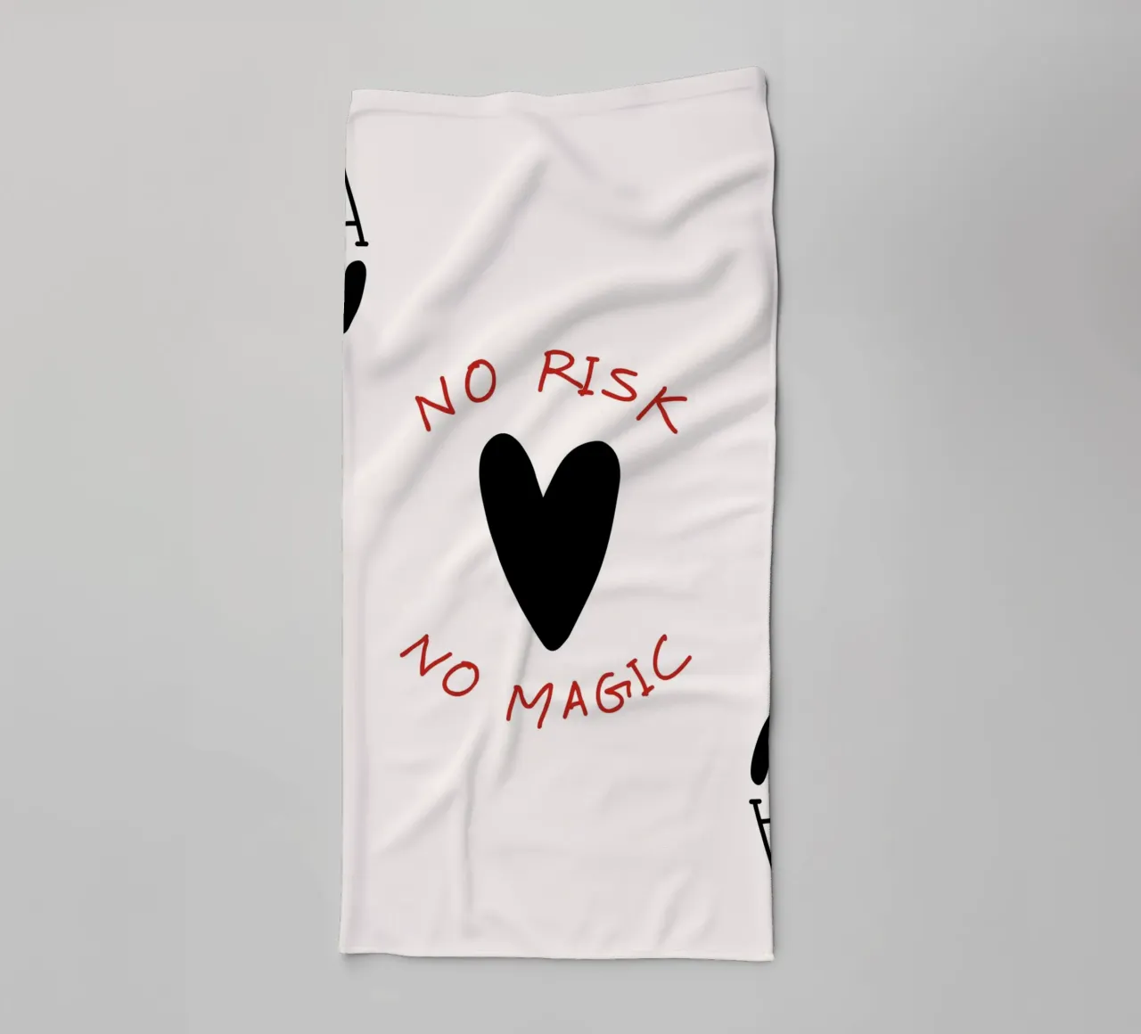 "Geen risico, geen magie" - Inspirerende speelse typografiekunst badhanddoek van NorwesClub