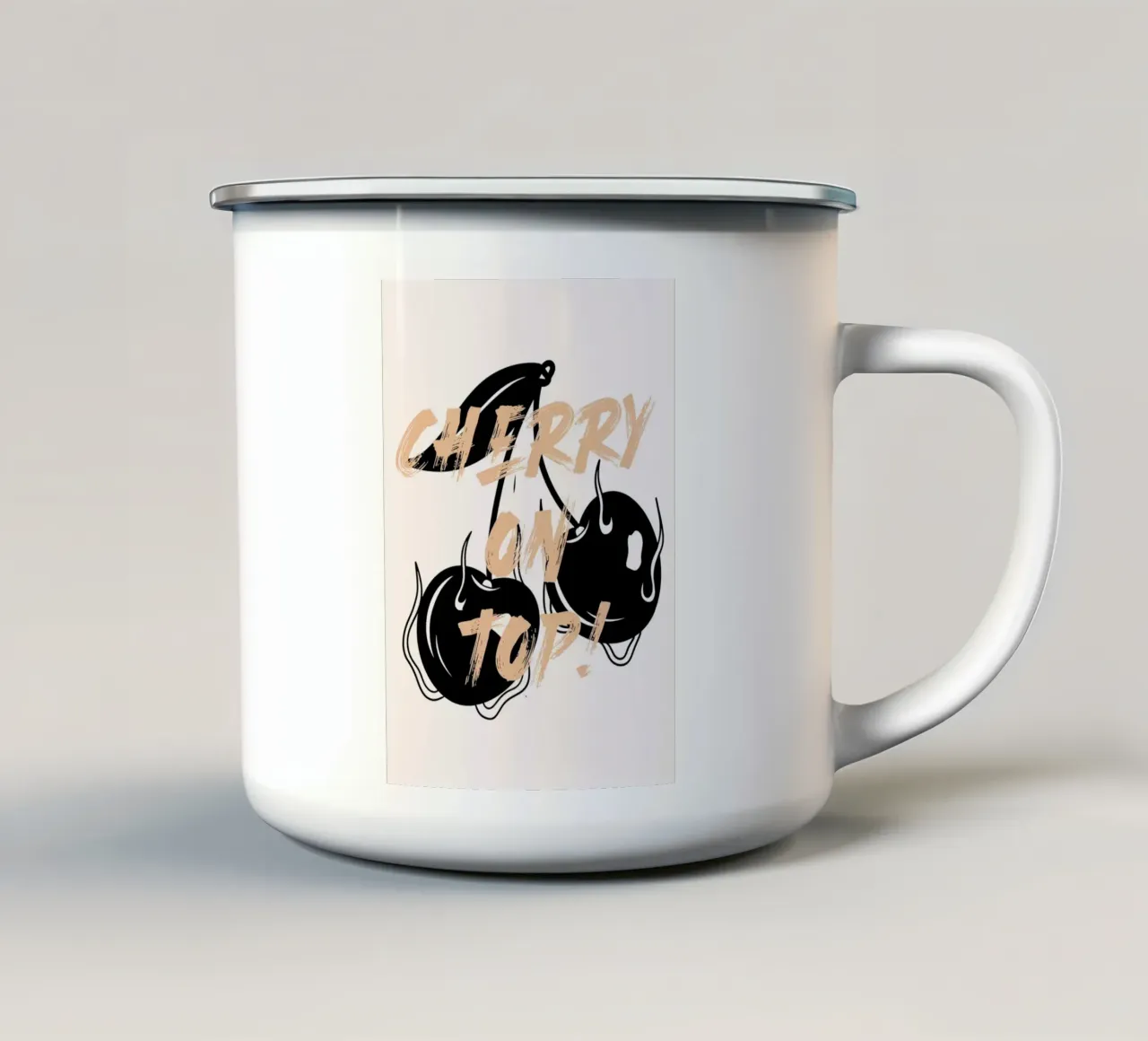 "Ciliegina sulla torta!" - Audace design pop art tazza in smalto da NorwesClub