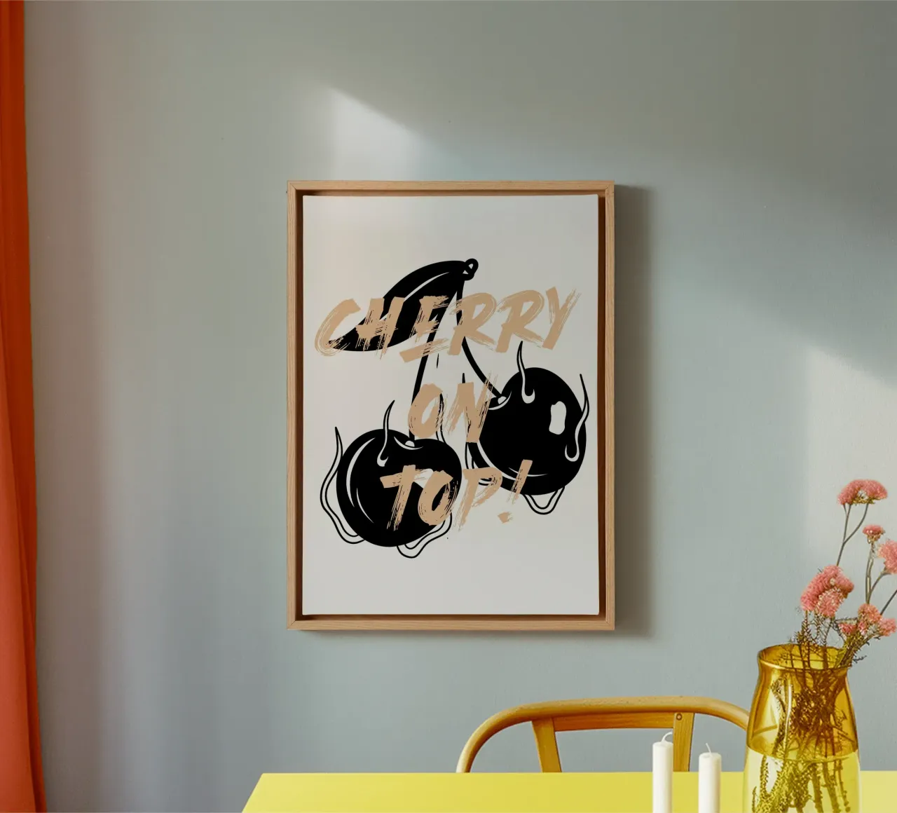 "Kers op de top! - Gedurfd Pop Art Ontwerp canvas met Baklijst van NorwesClub