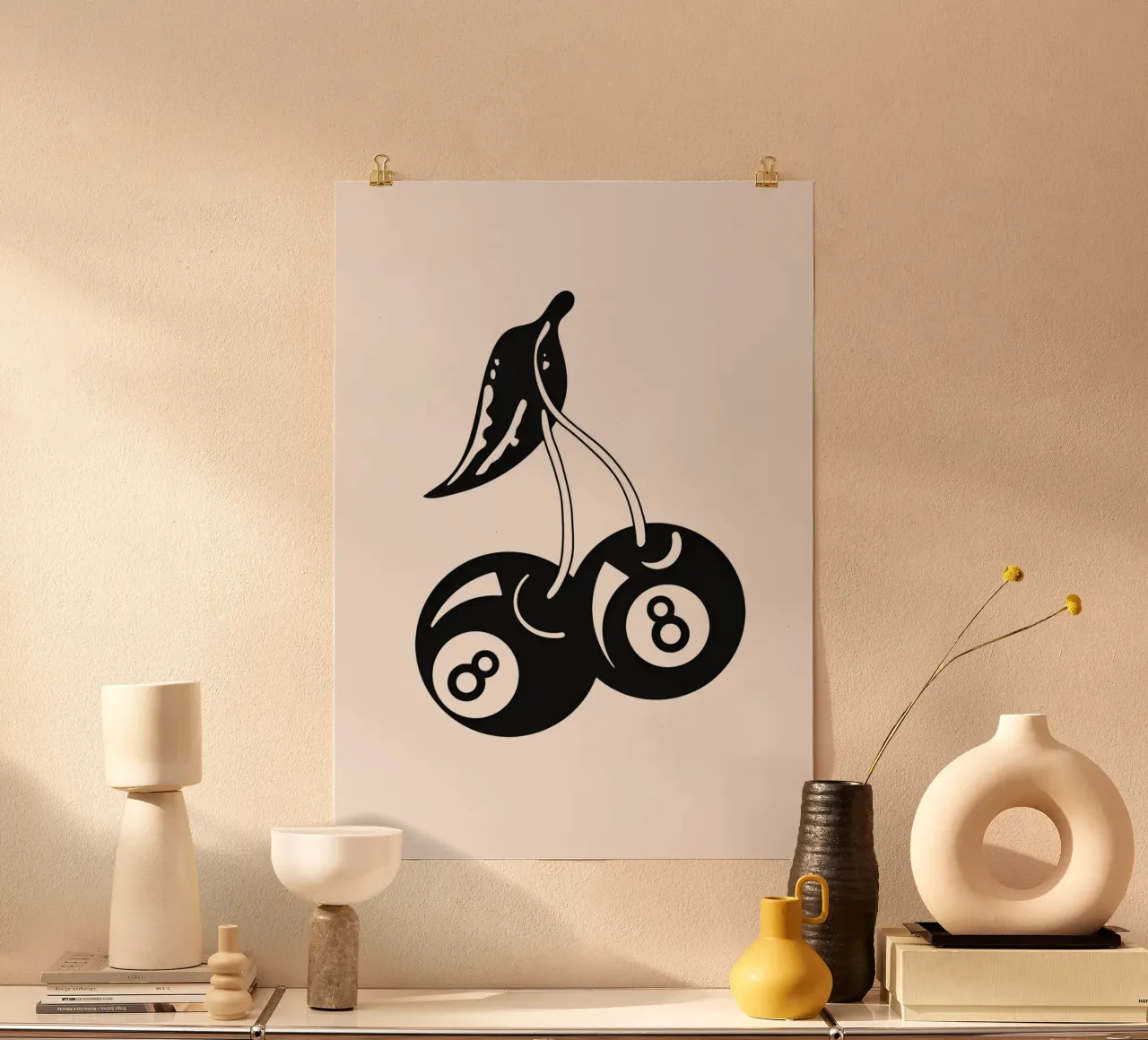 8 ciliegie a sfera - Illustrazione pop art retrò poster da NorwesClub
