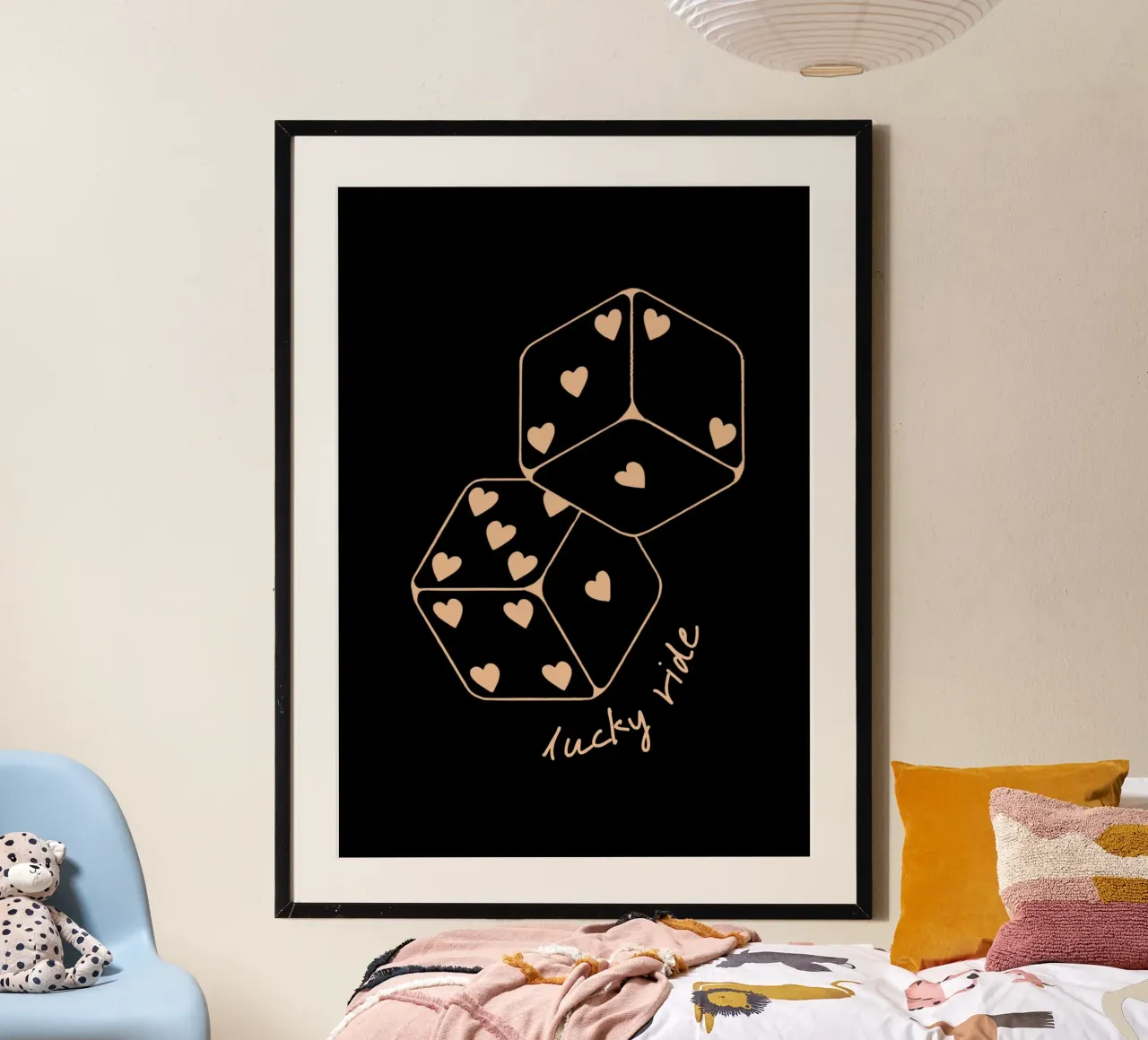Dés en forme de cœur "Lucky Ride" - Minimalist Art Print poster de NorwesClub