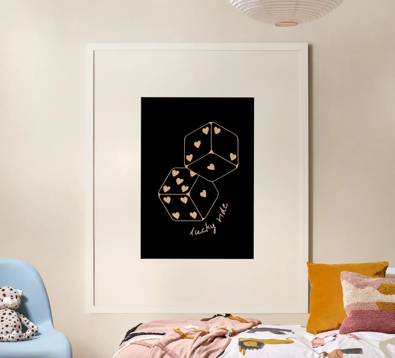 Dés en forme de cœur "Lucky Ride" - Minimalist Art Print poster de NorwesClub
