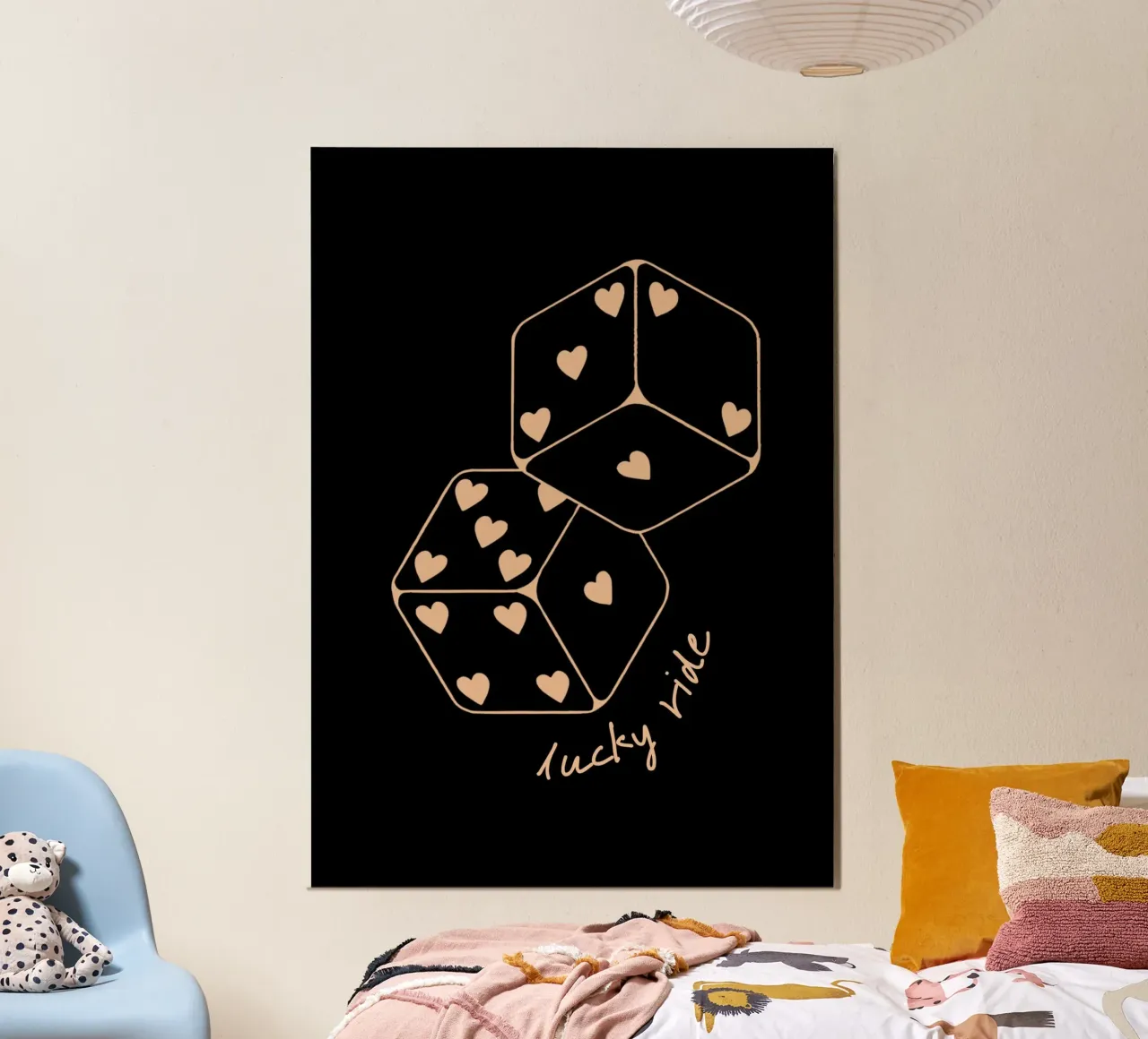 Dés en forme de cœur "Lucky Ride" - Minimalist Art Print poster de NorwesClub