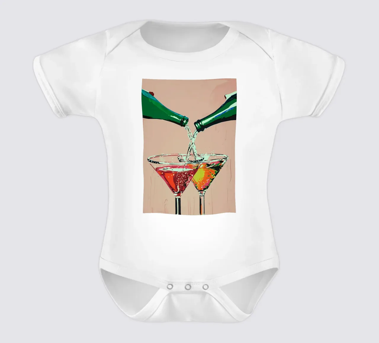 Cheers - Versa cocktail in stile pop art body neonato maniche corte da NorwesClub