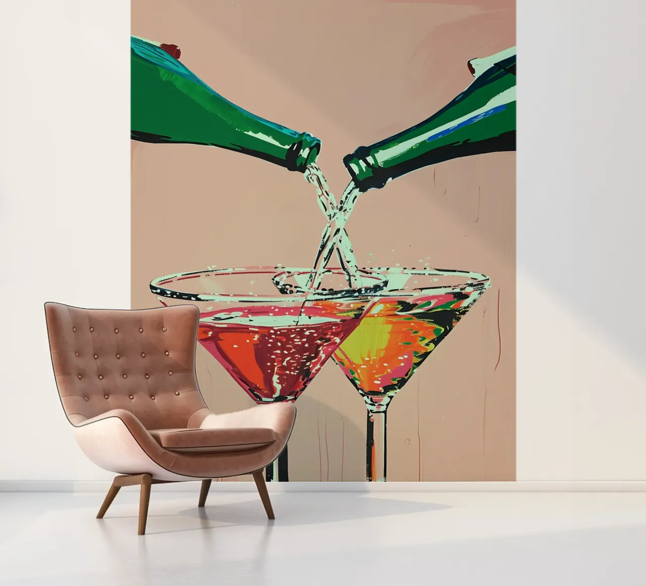 Cheers - Vibrant Pop Art Cocktail Pour photo wallpaper by NorwesClub