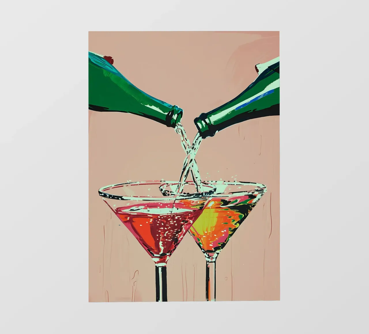 Cheers - Vibrant Pop Art Cocktail Pour photo wallpaper by NorwesClub