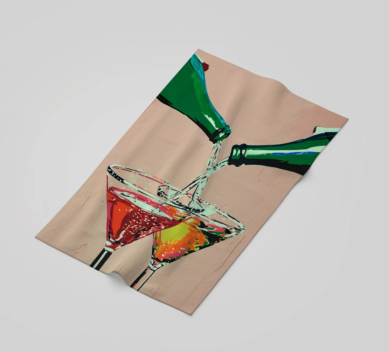 Cheers - Vibrant Pop Art Cocktail Pour beach towel by NorwesClub