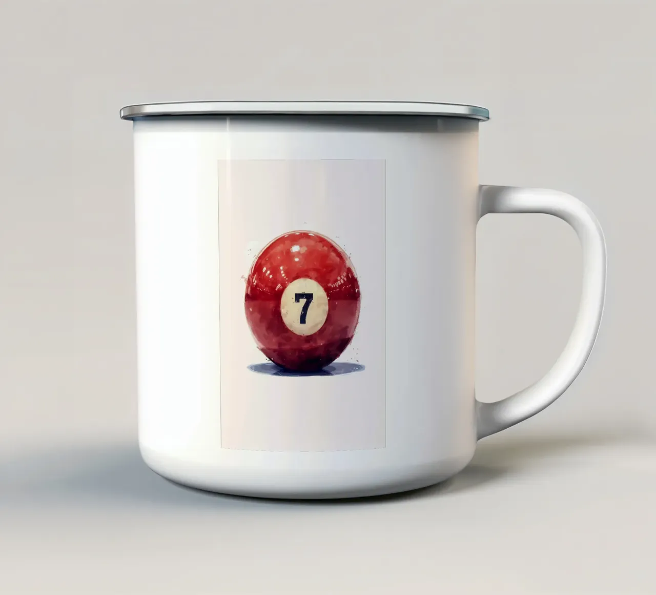 Palla da biliardo Lucky 7 - Stampa digitale in stile pop art tazza in smalto da NorwesClub