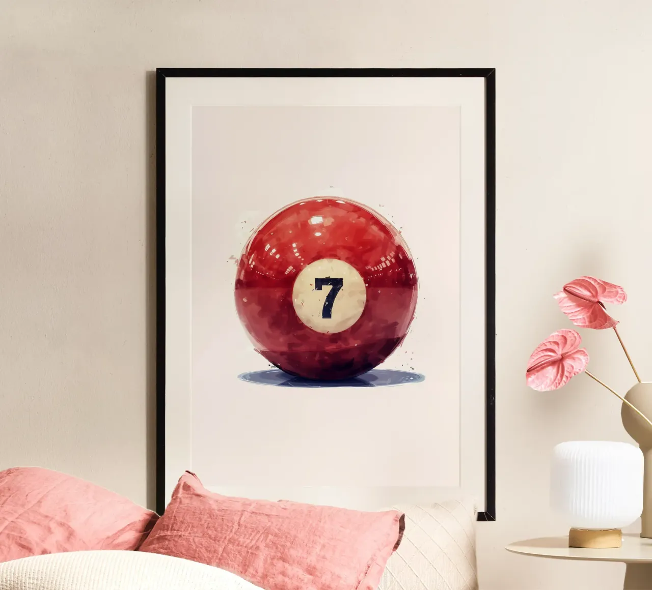 Palla da biliardo Lucky 7 - Stampa digitale in stile pop art poster da NorwesClub