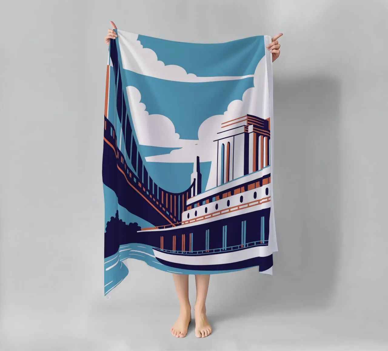 Ponte sul fiume telo mare da STORE PRESENCE