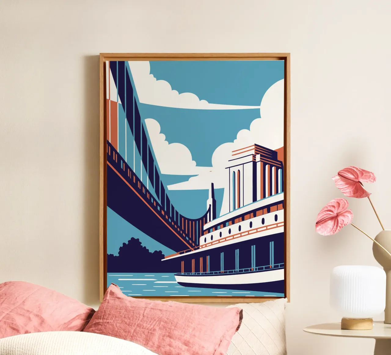 Ponte sul fiume tela con Cornice a cassetta da STORE PRESENCE
