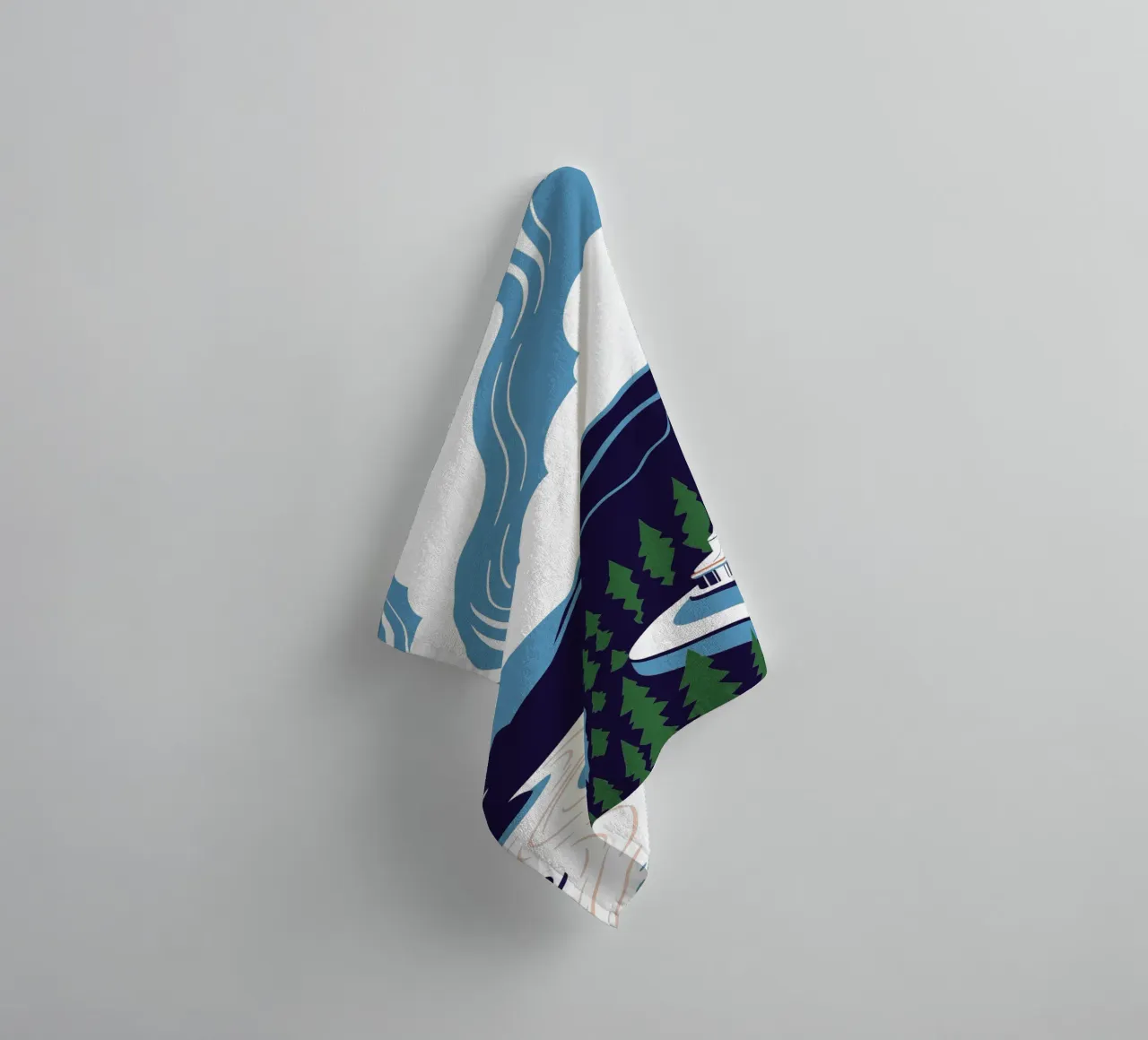 Natural Scenery of River and Mountain towel by STORE PRESENCE