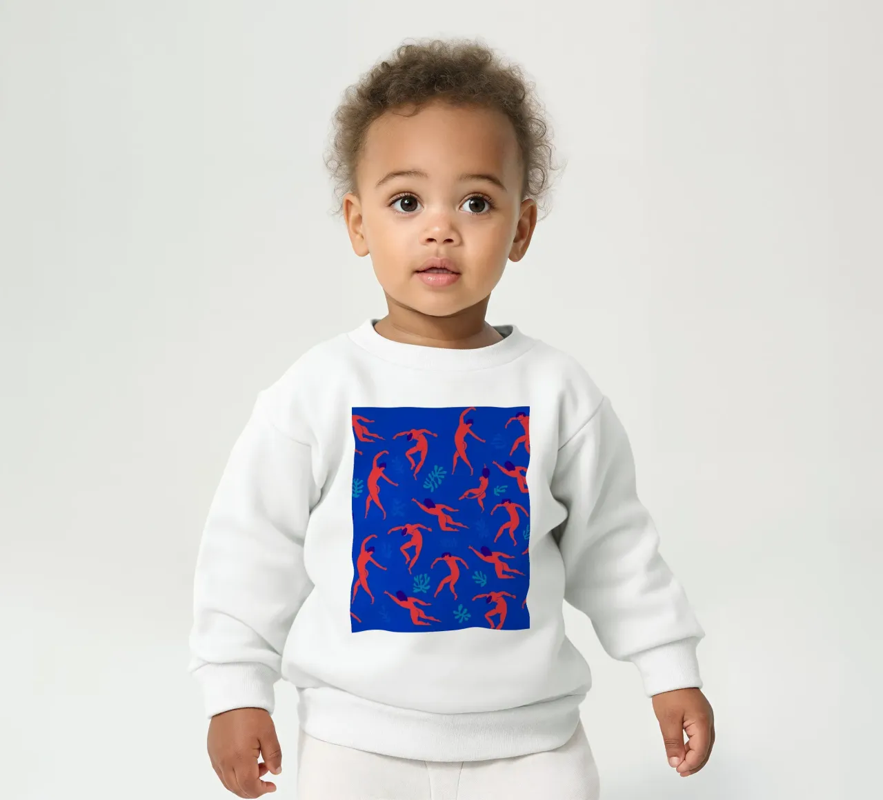 Dancing Figures Pattern Rojo Azul sudadera de bebé de Holly Holmes