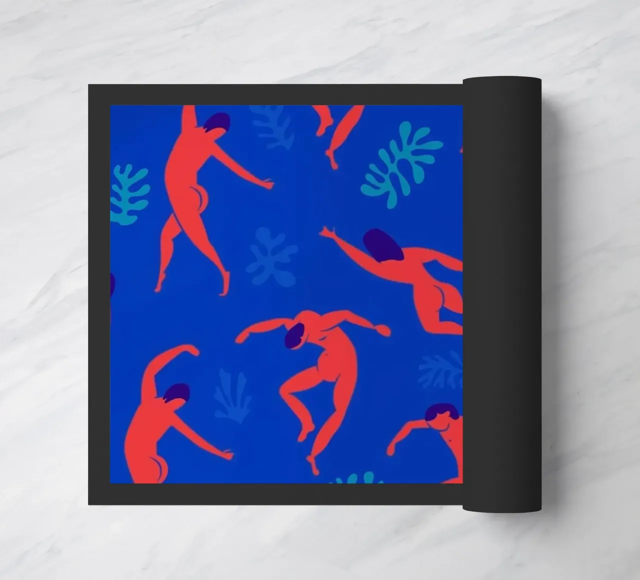 Dancing Figures Pattern Rojo Azul felpudo de Holly Holmes
