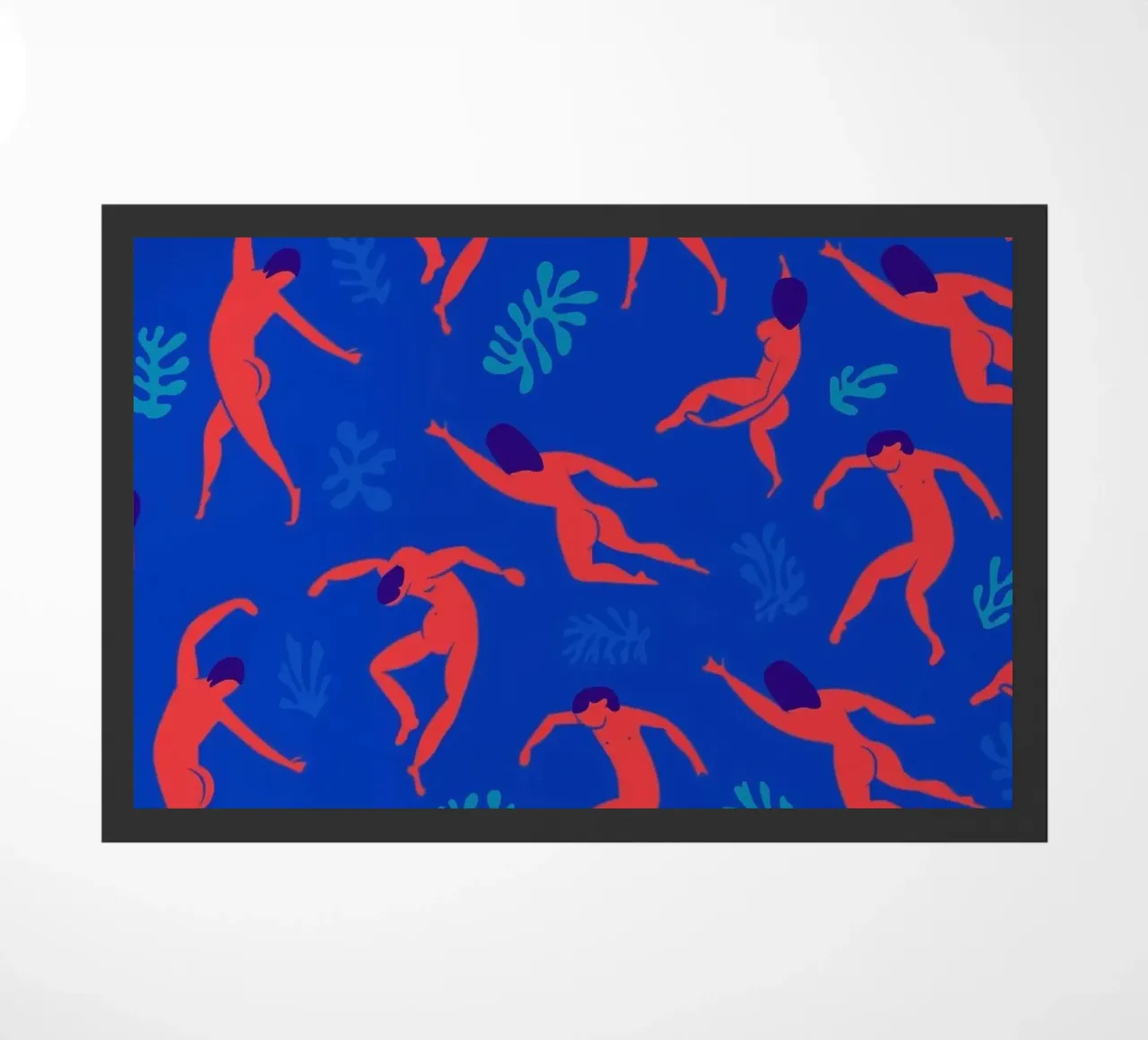 Dancing Figures Pattern Rojo Azul felpudo de Holly Holmes