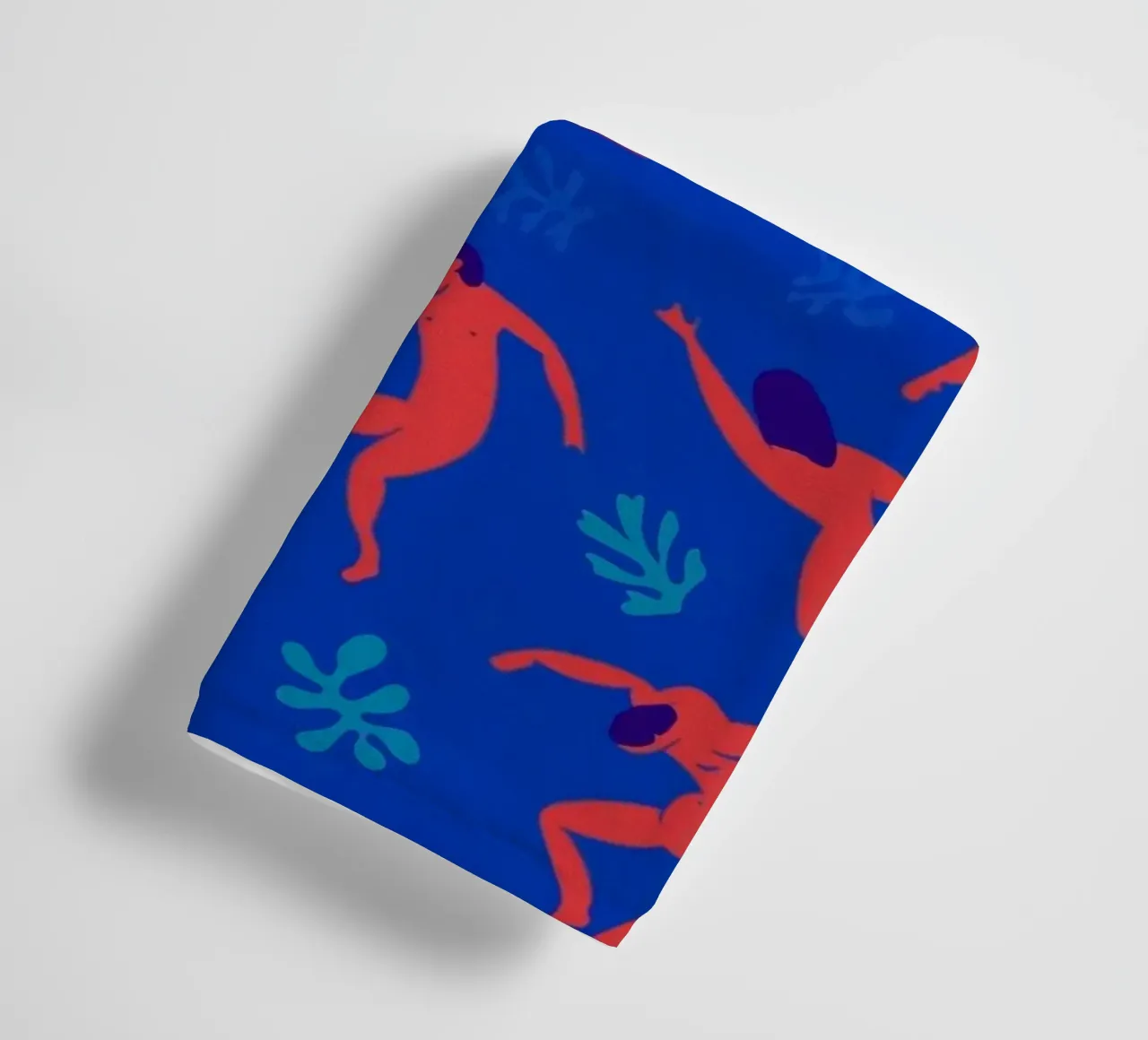 Dancing Figures Pattern Rojo Azul toalla de baño de Holly Holmes