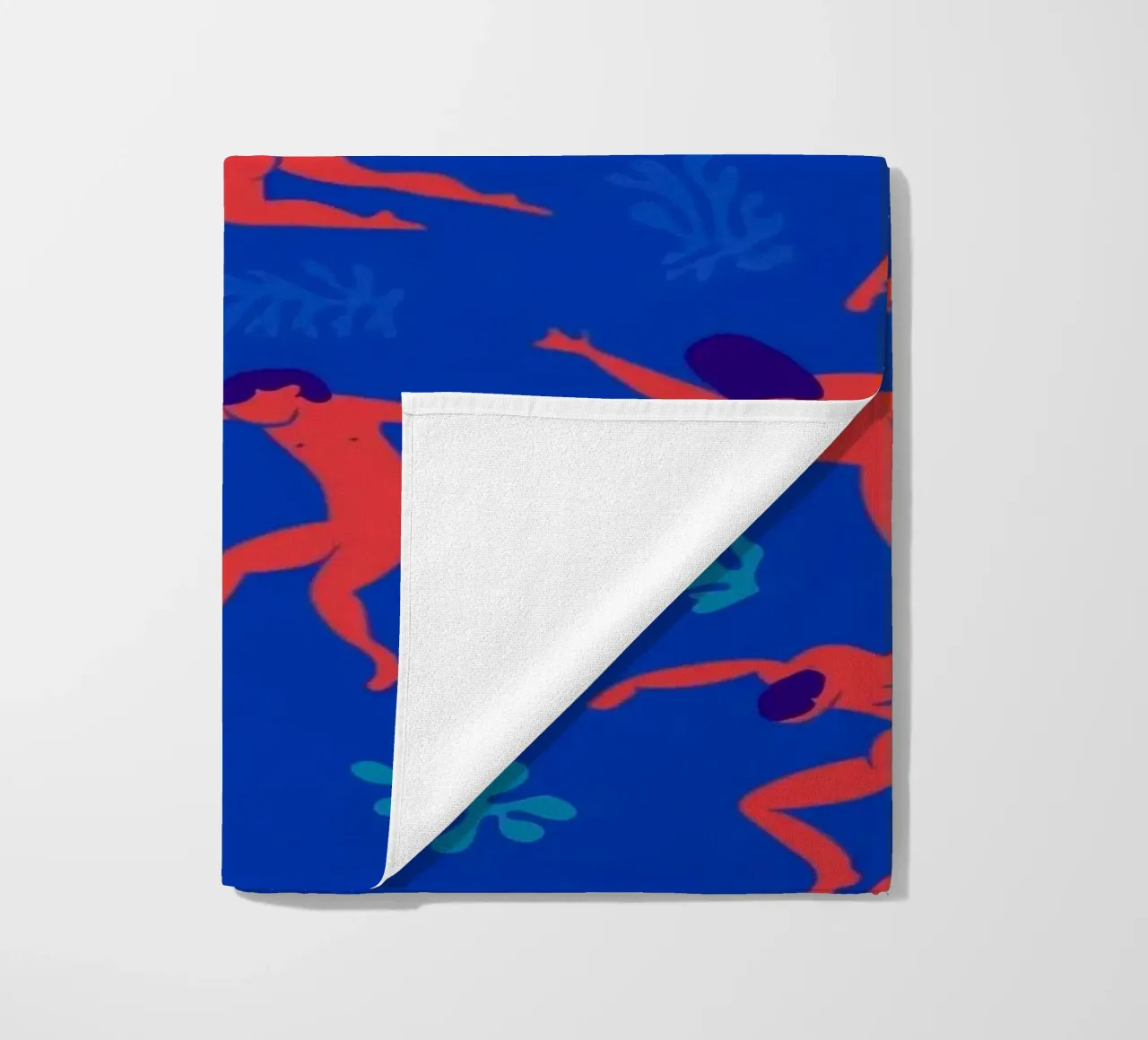 Dancing Figures Pattern Rojo Azul toalla de playa de Holly Holmes