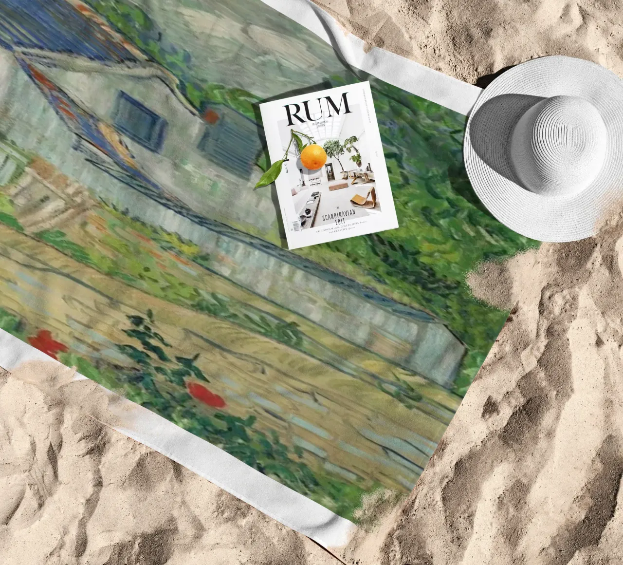 view of an abandoned house beach towel by cloud shop