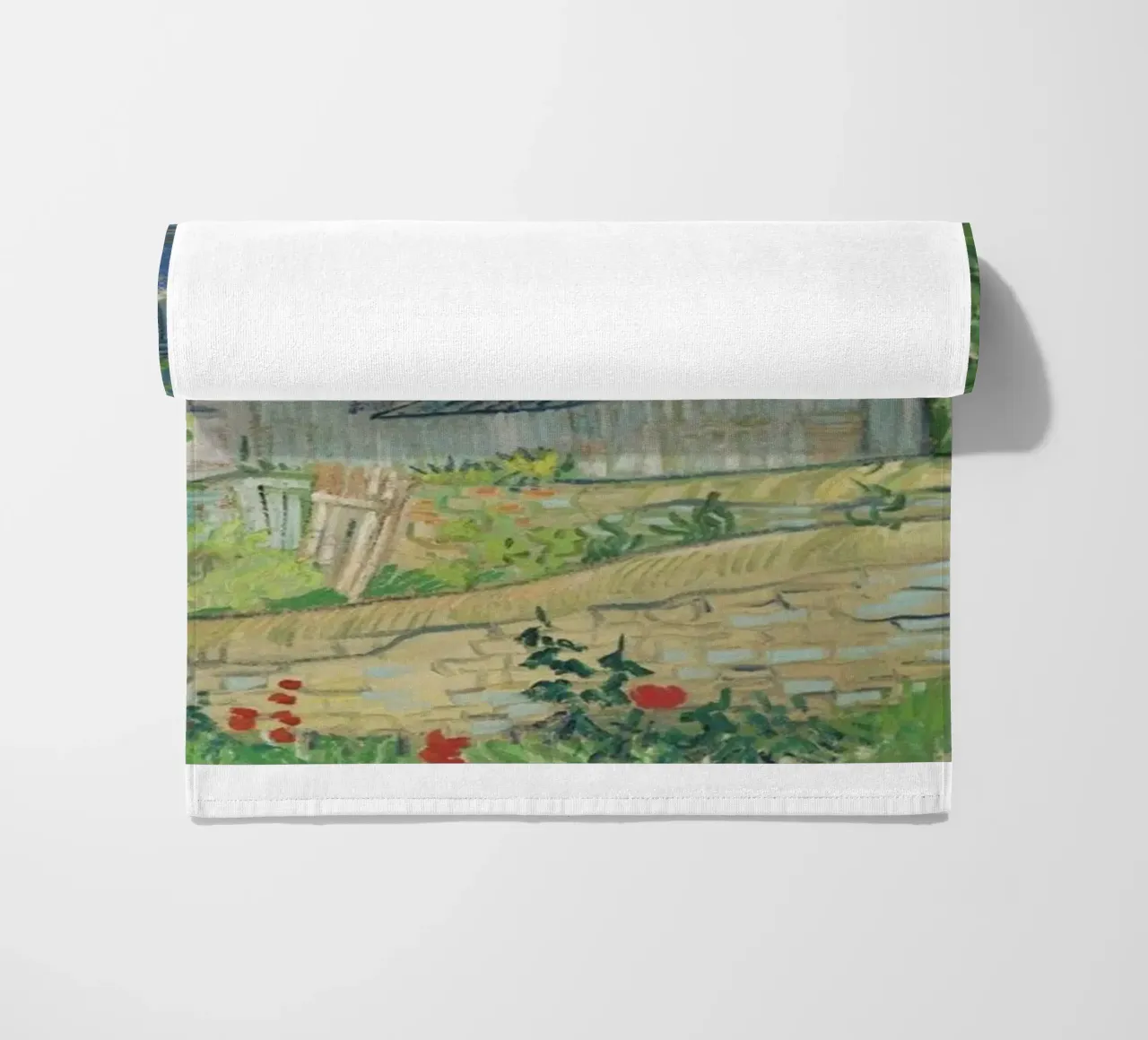 view of an abandoned house beach towel by cloud shop