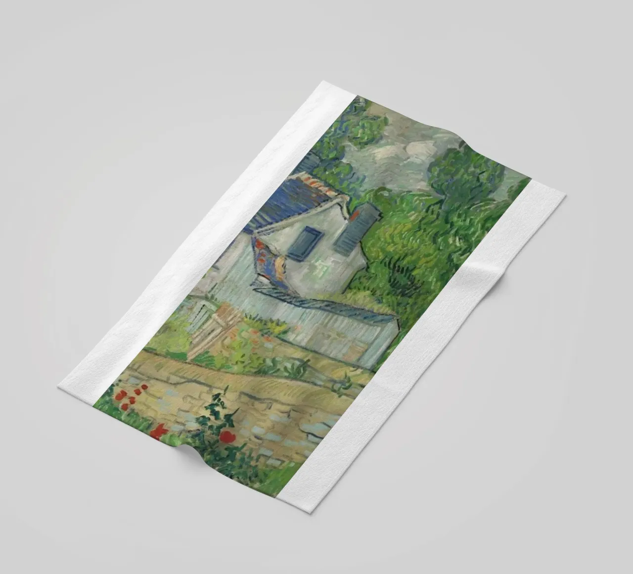 view of an abandoned house beach towel by cloud shop