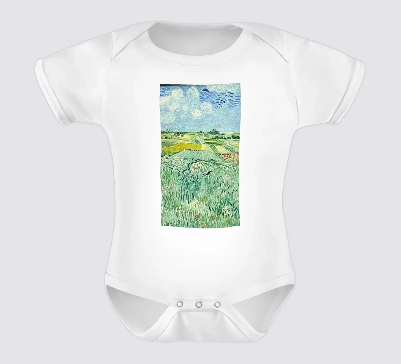 rice field area short-sleeve baby romper by cloud shop