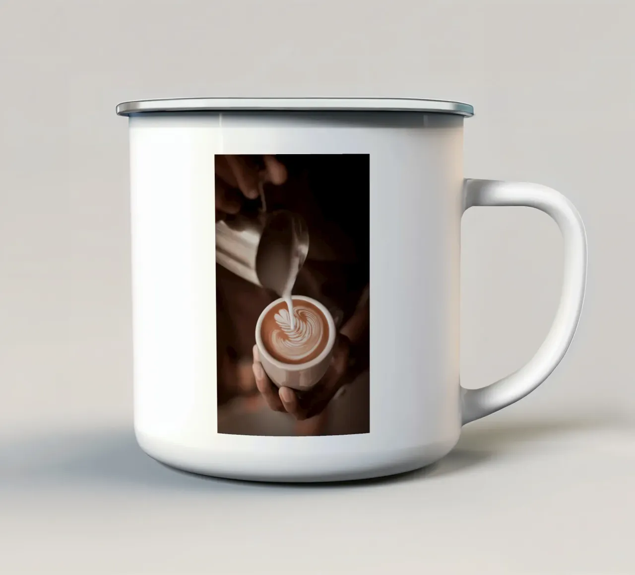 Cappuccino Art Poster tazza in smalto da Kelly shop
