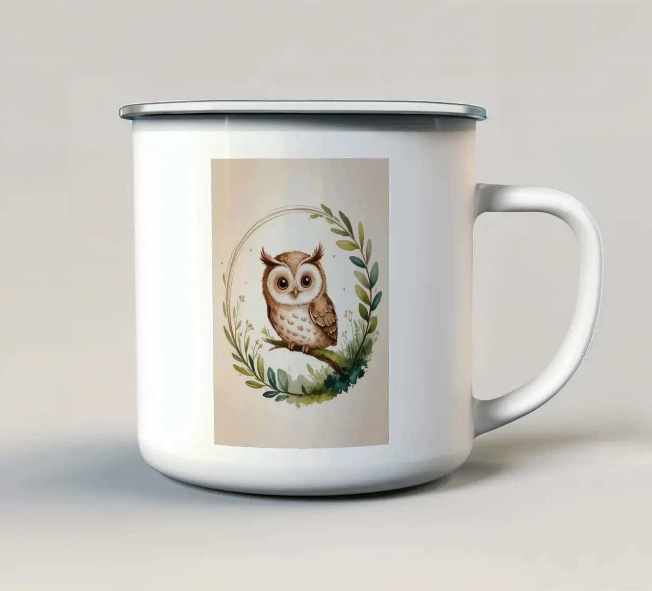 Ella the Little Owl tazza in smalto da Klitzeklein