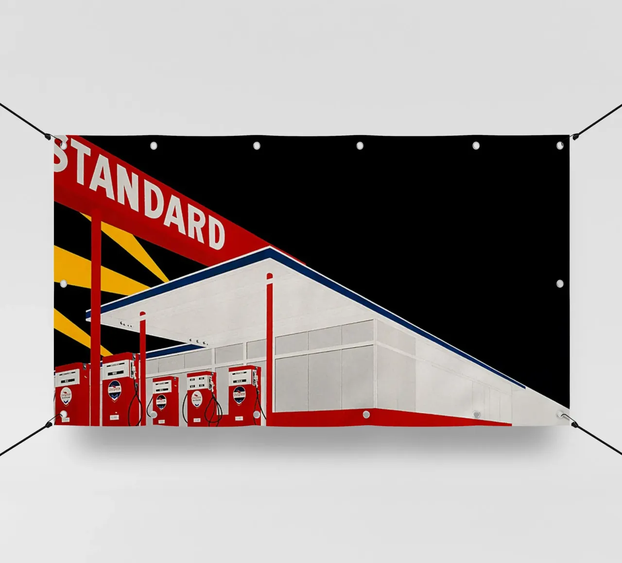 Ed Ruscha Stazione standard di Amarilo Texas telo in pvc da Marcobarshop