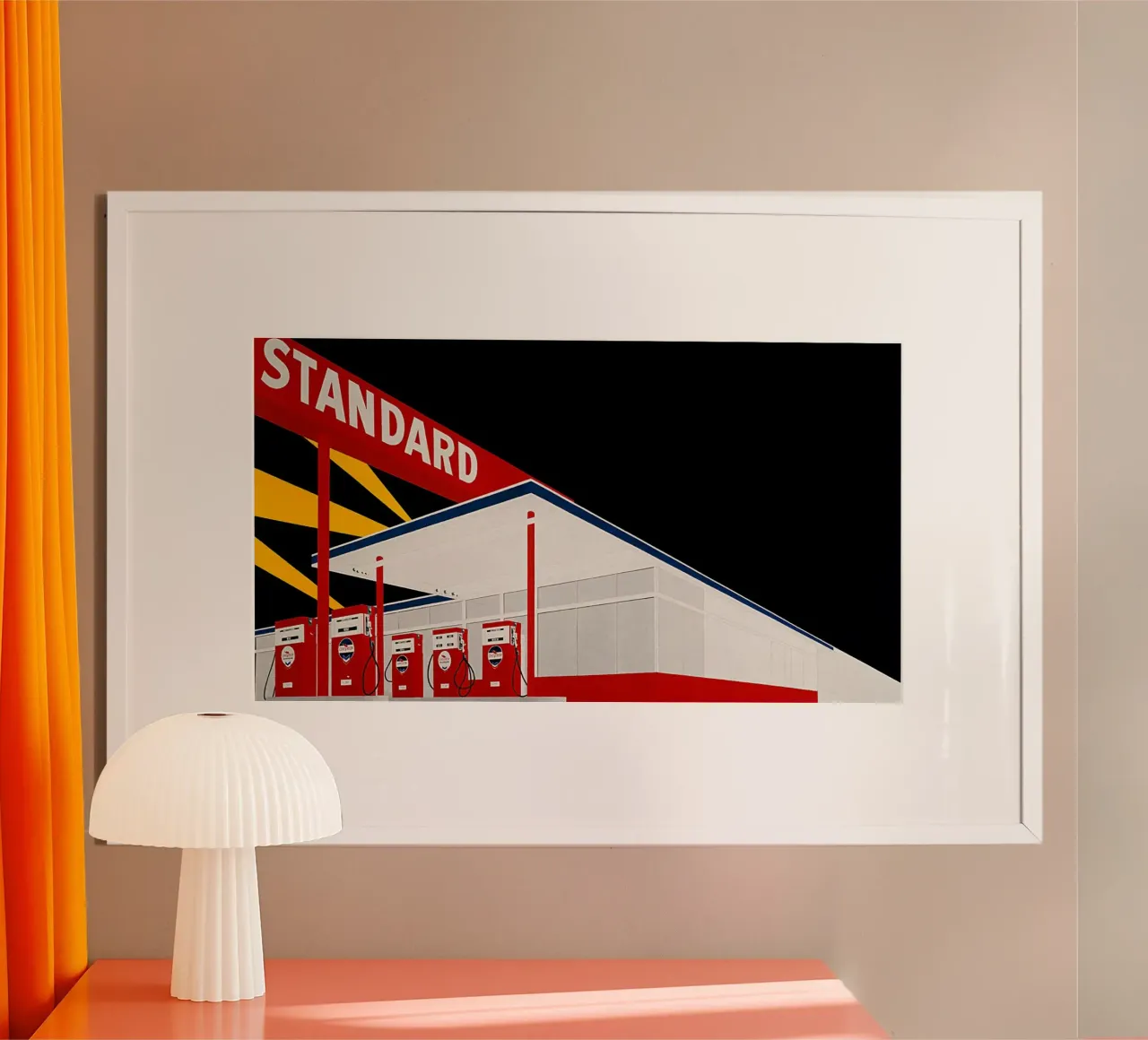 Ed Ruscha Stazione standard di Amarilo Texas carta hahnemühle da Marcobarshop