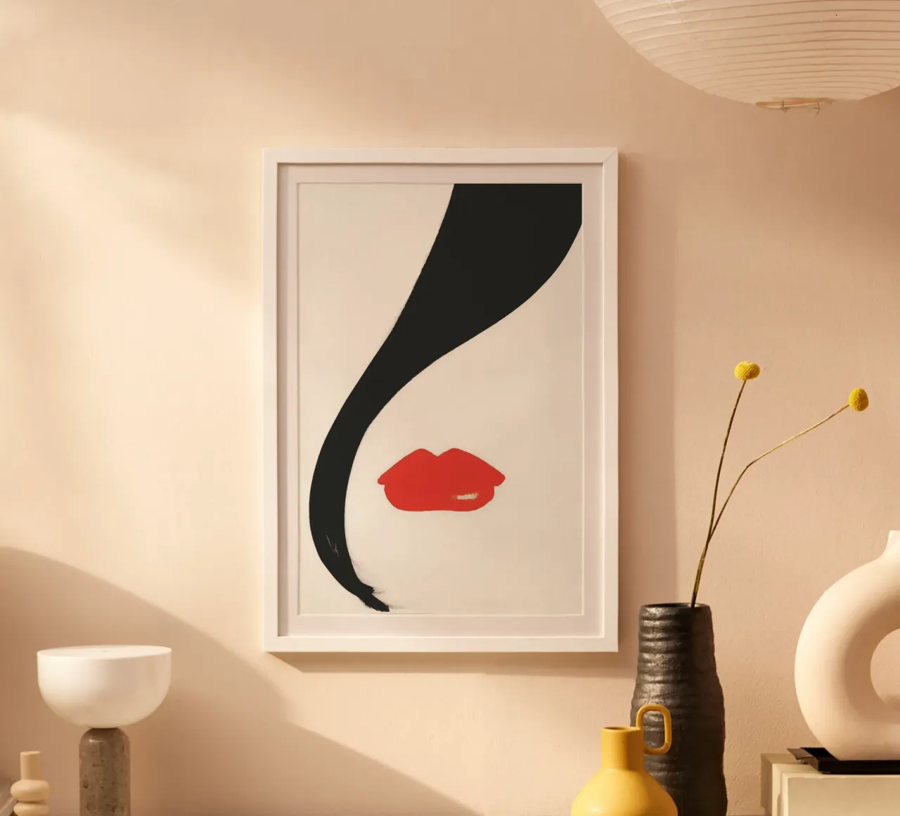Rossetto rosso, arte della moda vintage poster con telaio in alluminio da Vibrant Vintage Prints