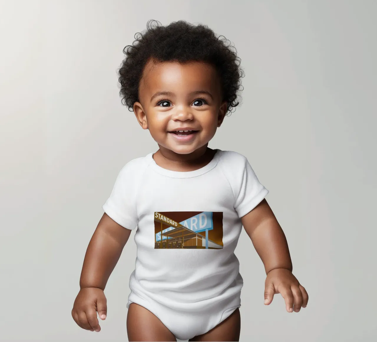 Ed Ruscha Doppio standard body neonato maniche corte da Marcobarshop