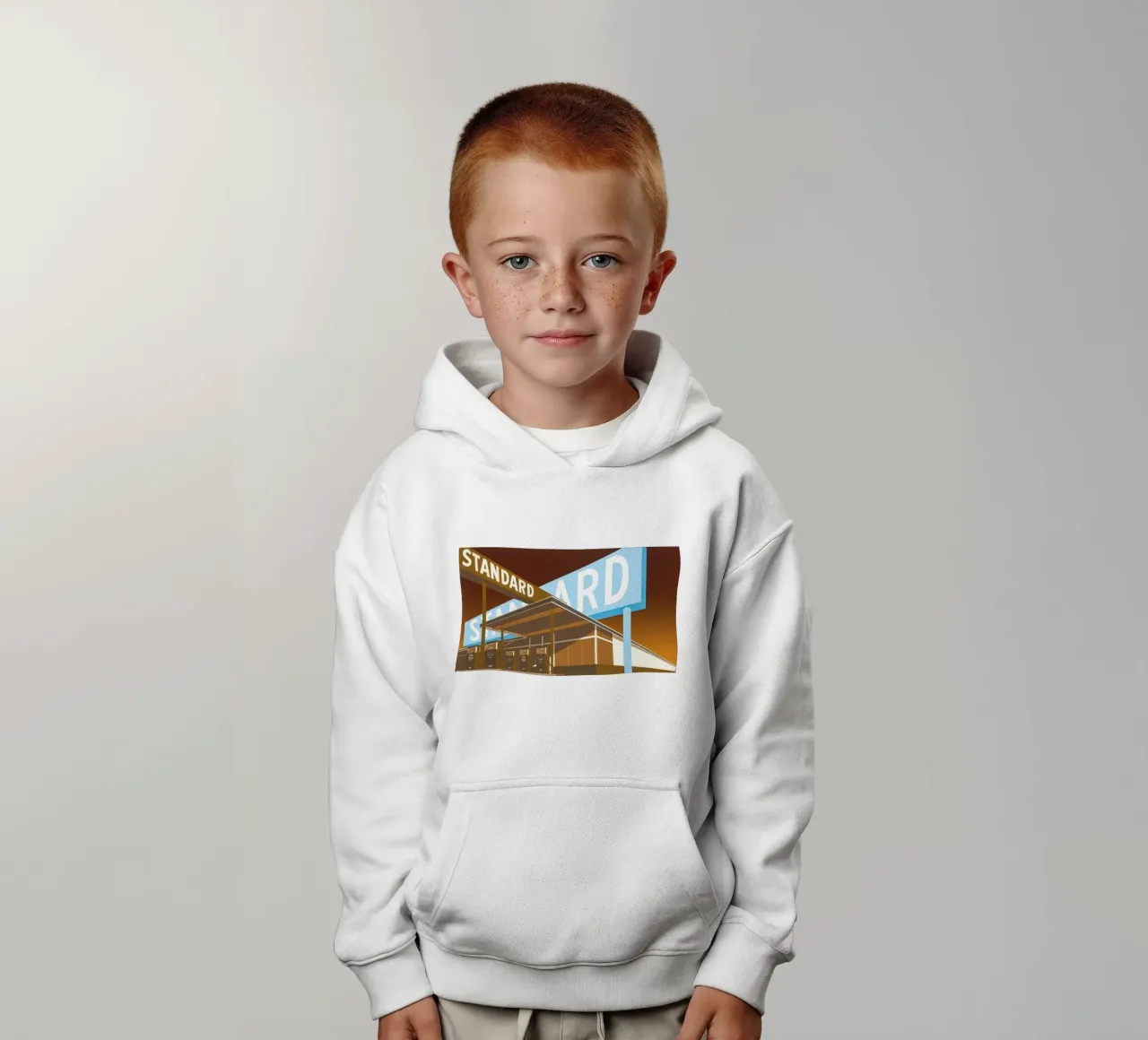 Ed Ruscha Doppio standard felpa bambino con cappuccio da Marcobarshop