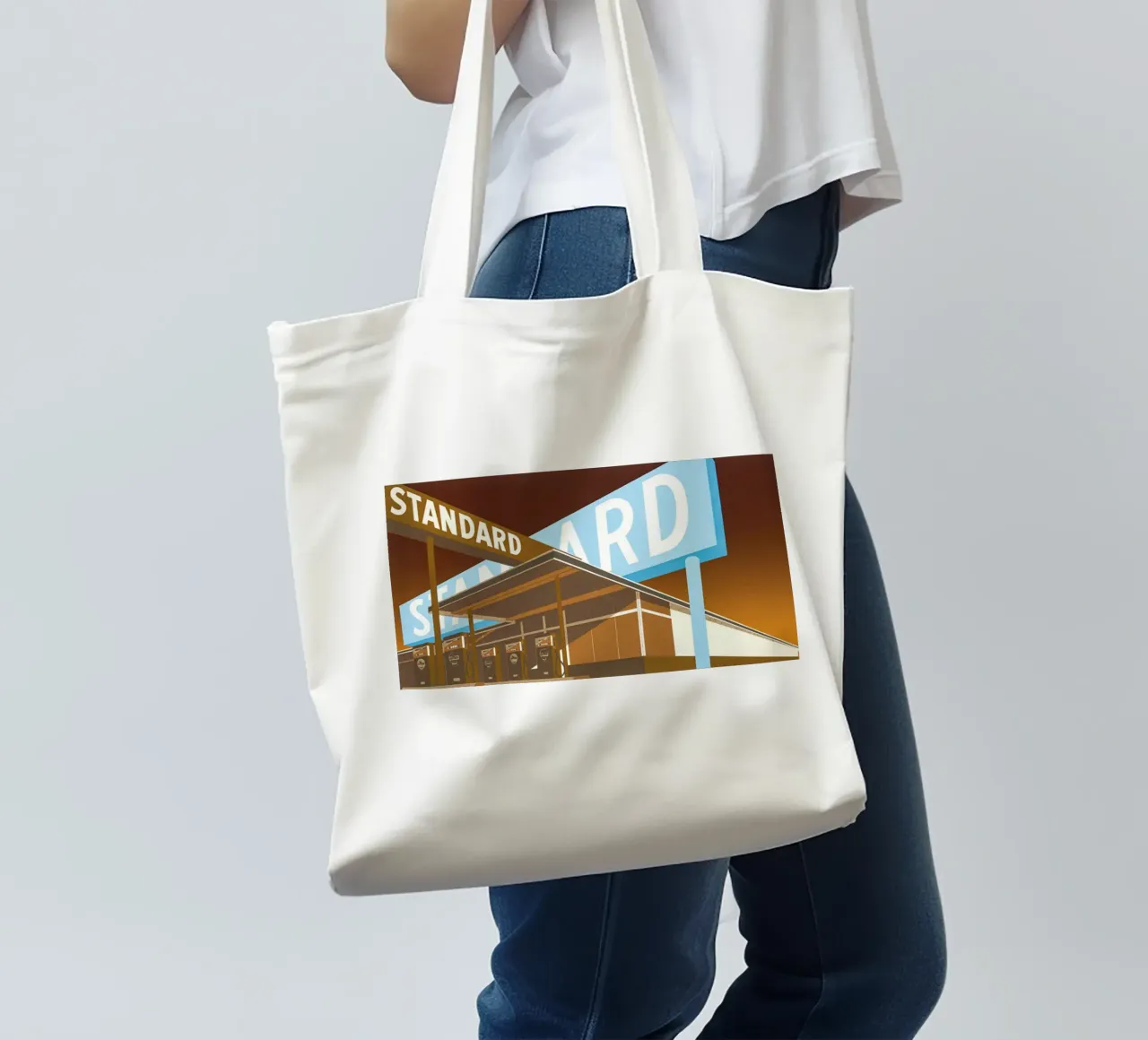 Ed Ruscha Doppio standard borsa in juta da Marcobarshop