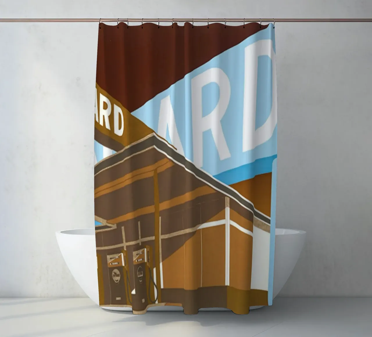 Ed Ruscha Doppio standard tenda da doccia da Marcobarshop