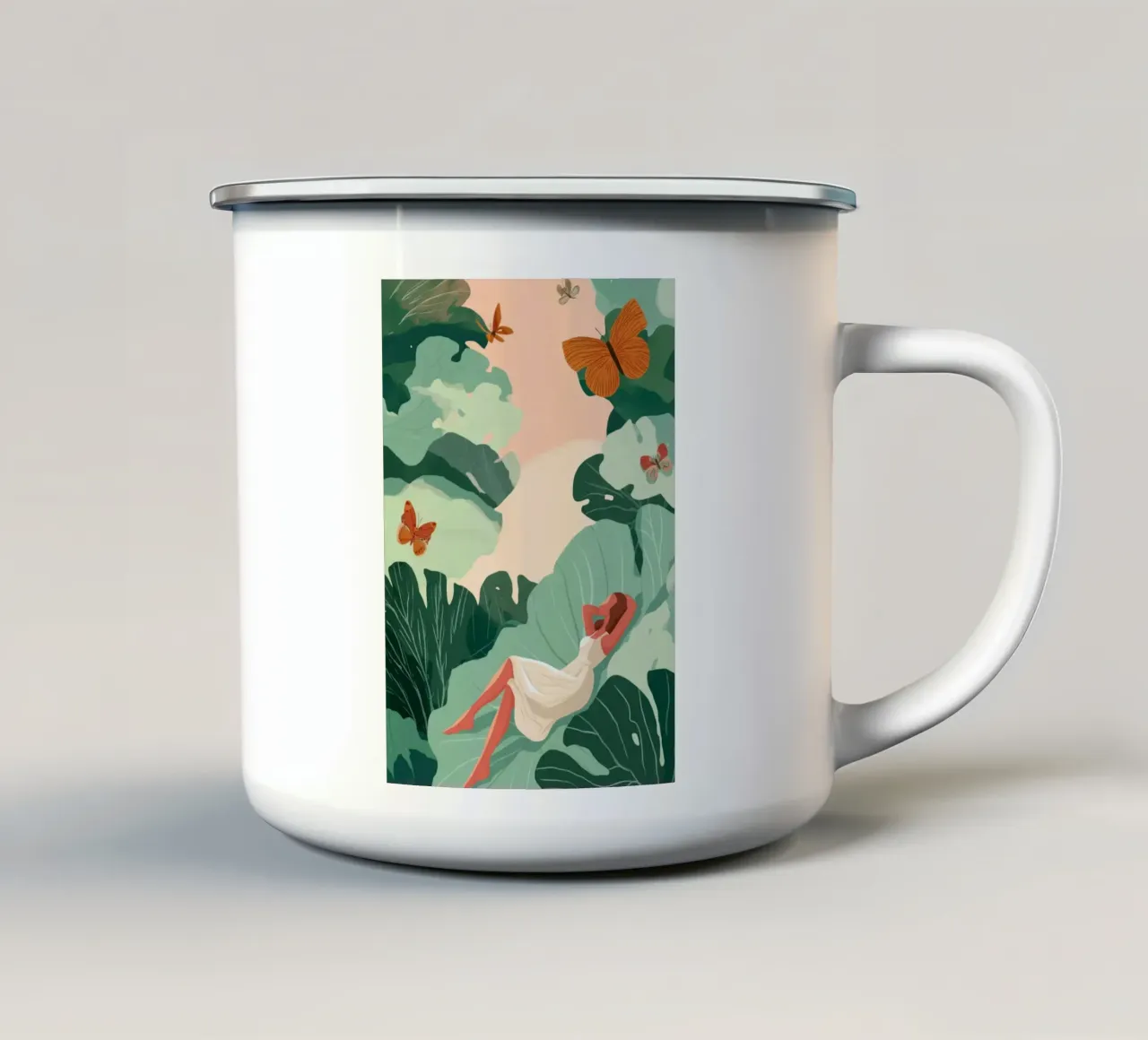 Butterfly Dreams I tazza in smalto da Clara August