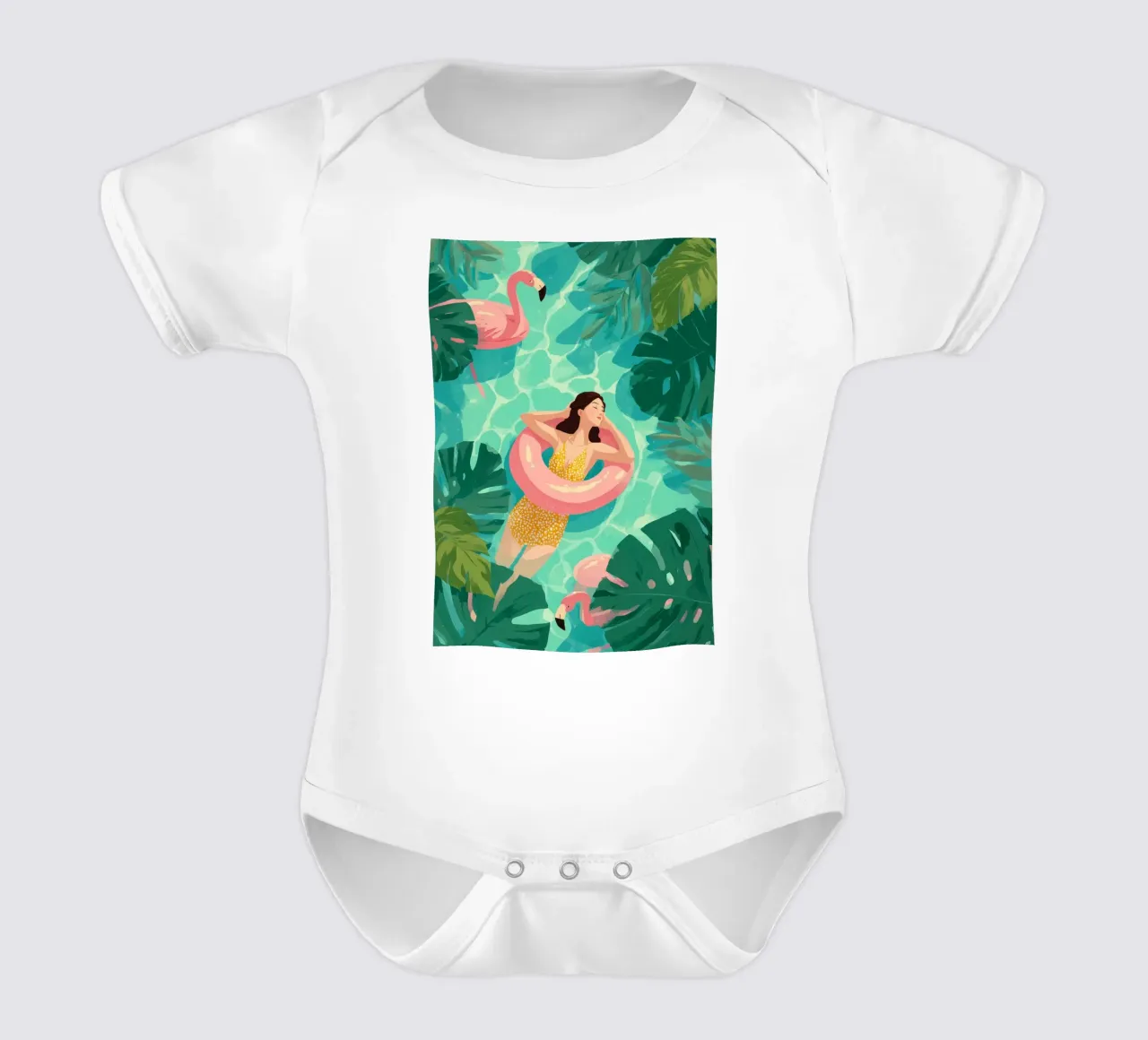Flamingo Dreams I body neonato maniche corte da Clara August