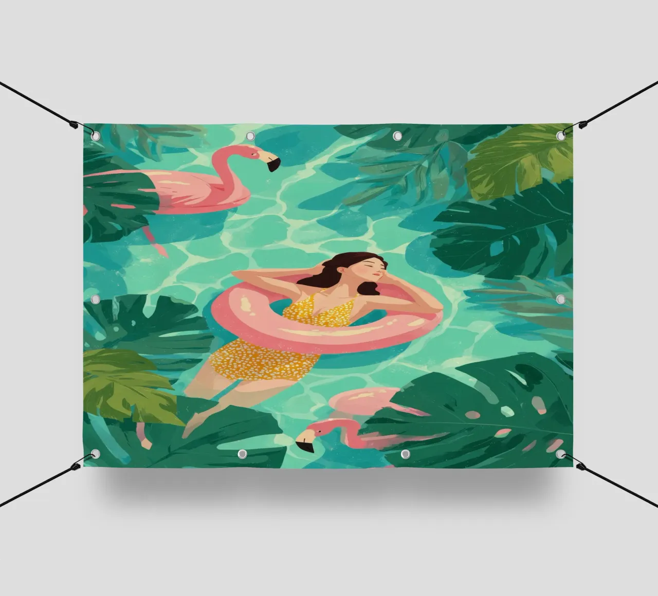 Flamingo Dreams I telo in pvc da Clara August