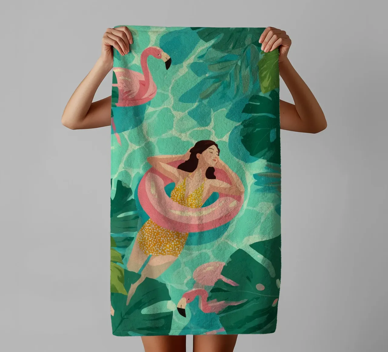 Flamingo Dreams I Handtuch von Clara August